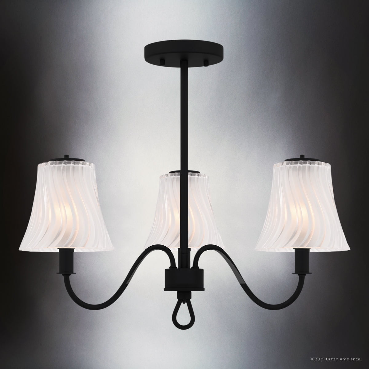 Luxury Traditional Ceiling Light, Matte Black, UQL6231