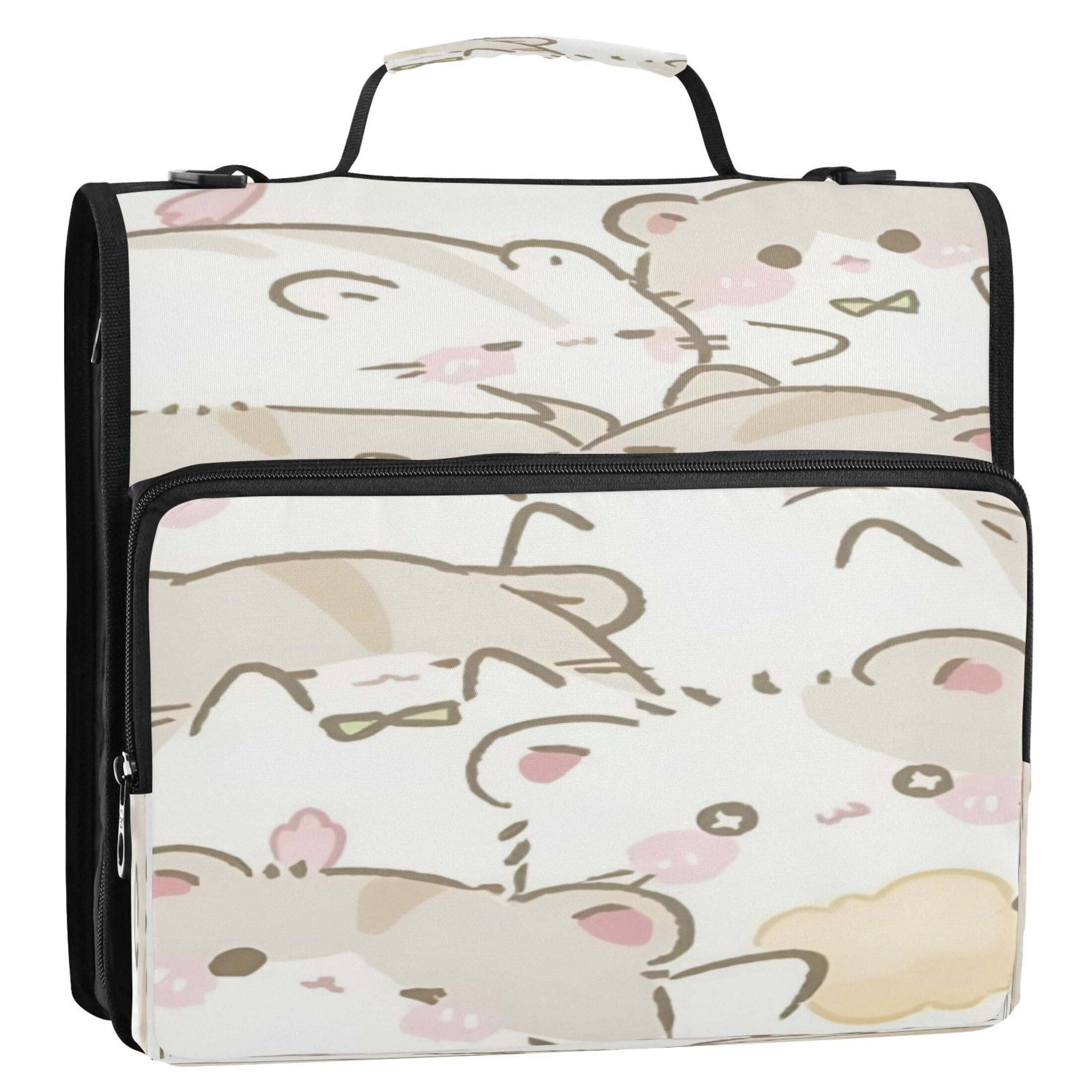 DIXRUYEE Zipper Binder trapper keeper Documents Organized Snack Time Hamster Printed