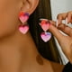 thumbnail image 5 of Colección de San Valentín Pendientes de acrílico con corazón brillante y bloques de color Pendientes colgantes Joyas para las orejas de mujer Pendientes de plástico, 5 of 5