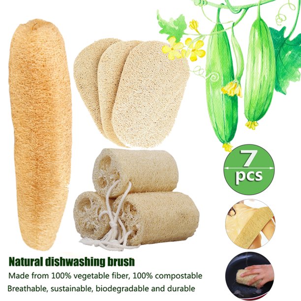 7pcs Natural Loofah Dish Washing Cloth Dish Pot Kitchen Washing