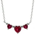 thumbnail image 2 of BIG Jewelry Co Sterling Silver Birthstone Three Hearts Pendant Necklace January Garnet Red, 2 of 5
