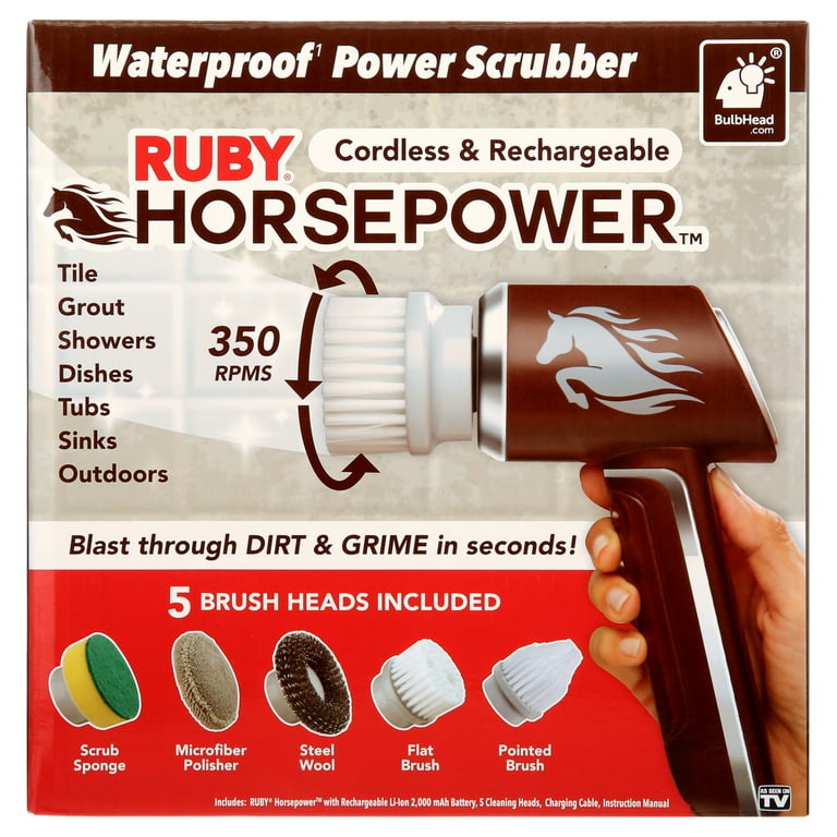 Free Shipping! Telebrands Ruby Horsepower Hand Held Power Scrubber