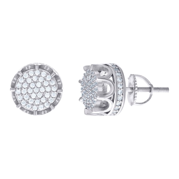 925 Sterling Silver Womens Moissanite 0.62ct Stud Earrings 10x10mm Wide Stud Earring for Women
