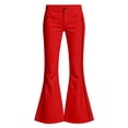 thumbnail image 3 of CONZONE Flared Pants For Big Girls Striped Graphic Elastic Waist Drawstring Girls Pants With Pockets Slim Fit Stretchy Fall Trousers For Girls Size 13-14 Years Red, 3 of 6