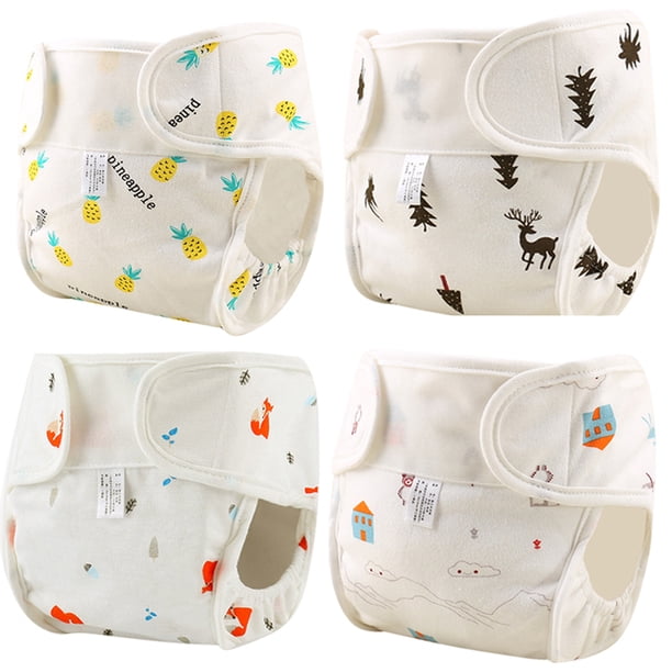 Worallymy 4 Uds. cubierta de pañal de tela lavable de verano para bebé pañales de algodón transpirables finos para recién nacidos pañales de tela reutilizables Worallymy JD735802025