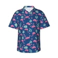thumbnail image 2 of Goofa Plants And Flamingos Hawaiian Shirt for Men, Unisex Summer Beach Casual Short Sleeve Button Down Shirts,Aloha Tropical Floral print shirt-Medium, 2 of 9