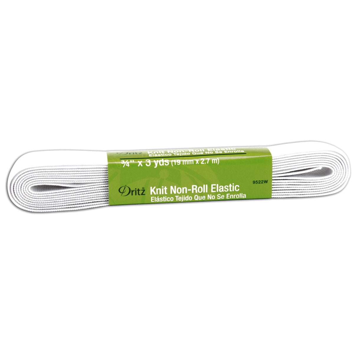 White Dritz 9323W Non-Roll Knit Elastic 1-Inch by 30-Inch 
