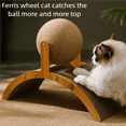 thumbnail image 3 of 2 In 1 Wooden Cat Scratching Ball Sisal Scratch Board Durable Grinding Paw Toy Solid Wood Scraper For Cats Kittens Pet Supplies, 3 of 7