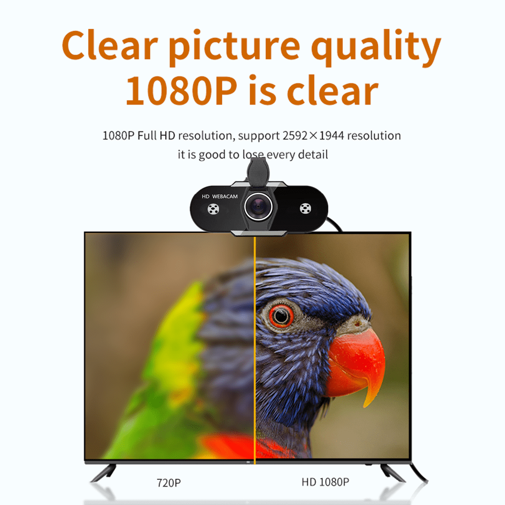 YouYeap Webcam with Microphone, 1080P HD Streaming Web Camera for Desktop Computer, PC USB Camera 110-Degree with Privacy Cover Mic for Video