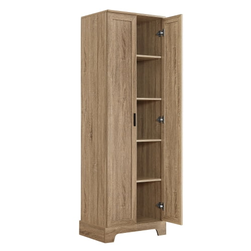 Bellemave 71"H Tall Bathroom Storage Cabinet with Adjustable Shelves, Wood Tall Storage Cabinet 2 Doors for Bathroom, Office, Kitchen, Brown