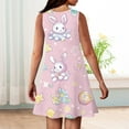 thumbnail image 7 of HAJWOH Easter Dresses for Girls Bunny Rabbit Graphic Sleeveless Spring Summer Dress Happy Crew Neck Sundress Casual Comfortable Princess Dress Pink 4-5 Years, 7 of 7