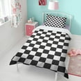 thumbnail image 4 of Black and White Checkered Duvet Cover and Pillowcase Set for Single Bedding, Bedroom Accessories for Kids Teens, 4 of 5