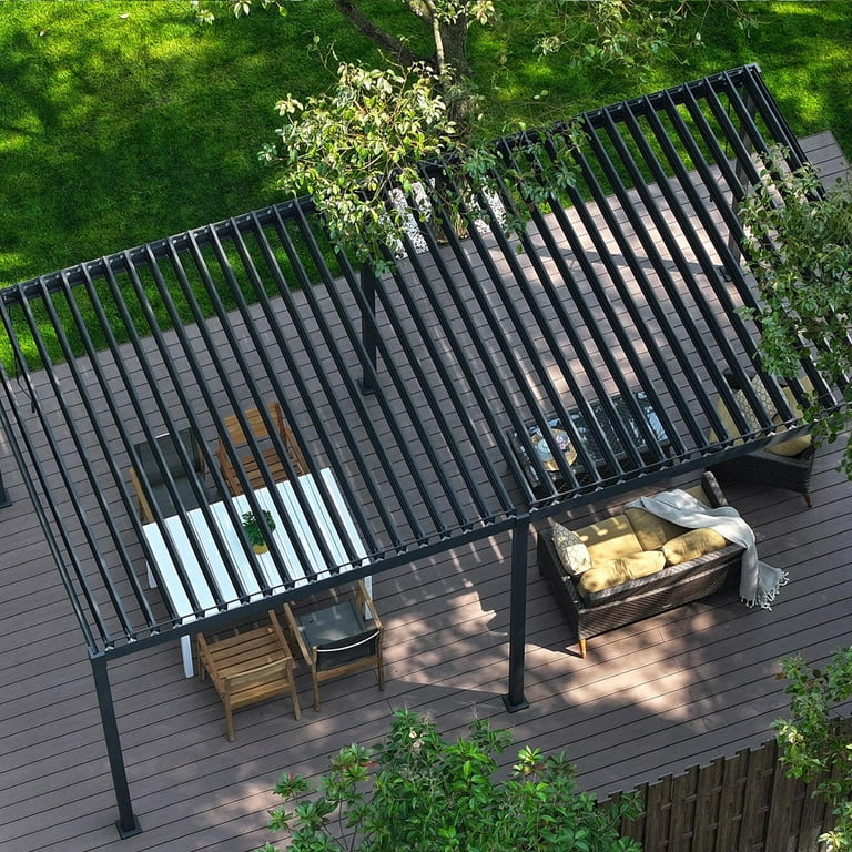 MIRADOR 80S Steel Louvered Pergola 10' x 20' w/ Adjustable Louvers