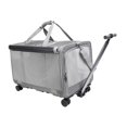 thumbnail image 3 of Transportín para gatos con ruedas aprobado por aerolínea, gran capacidad, capacidad para 2 gatos pequeños, bolsa de viaje para mascotas, transportador Gris Yinane Transportín para gatos con ruedas, 3 of 8
