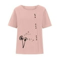 thumbnail image 4 of IROINNID Fashion Women Summer Cozy Print Round-Neck T-Shirt Short Sleeve Casual Blouse Spring, 4 of 5