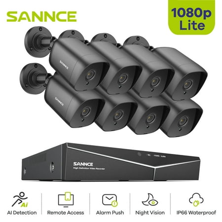 UPC: 0615116530480 | SANNCE 8CH 1080N HD Security Camera System 8pcs 1080P IR Outdoor CCTV Home Security Cameras with Motion Detection 0TB Hard Drive Disk