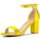 thumbnail image 1 of Sandalias Tacones Chunky Allegra K Correa Tobillo Punta Abierta Amarillo 36, 1 of 7