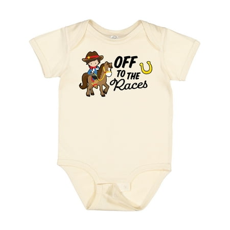 

Inktastic Off to the Races with Cowboy on Horse Gift Baby Boy Bodysuit