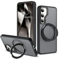 thumbnail image 2 of Dteck Case for Samsung Galaxy S24,Magnetic Rubber Case Matte PC Mag-Safe with 360°Rotating Invisible Ring Stand Military Grade Shockproof Back Cover,Black, 2 of 7
