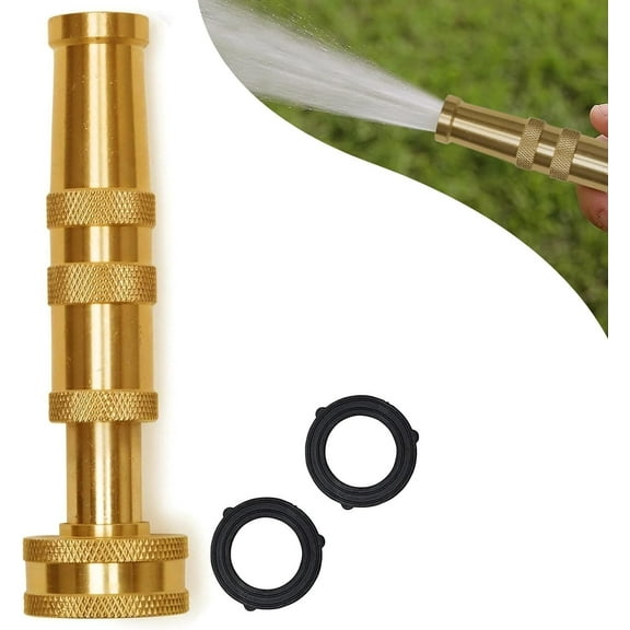 Morvat Solid Brass Heavy Duty Outdoor Jet Spray Garden Hose Twist Nozzle