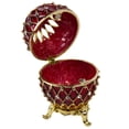 thumbnail image 5 of STP Goods Imperial Faberge Openwork Mesh Egg / Jewelry Box in Red, 5 of 6