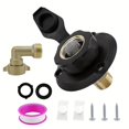 thumbnail image 1 of LEEYNEER RV Freshwater Inlet with Check Valve  Brass Water Connection  3/4” NH Female to 1/2” NPT Male Thread Flange  Motorhome Camper Trailer Boat Compatible  Includes Dust Cap And PTFE, 1 of 5
