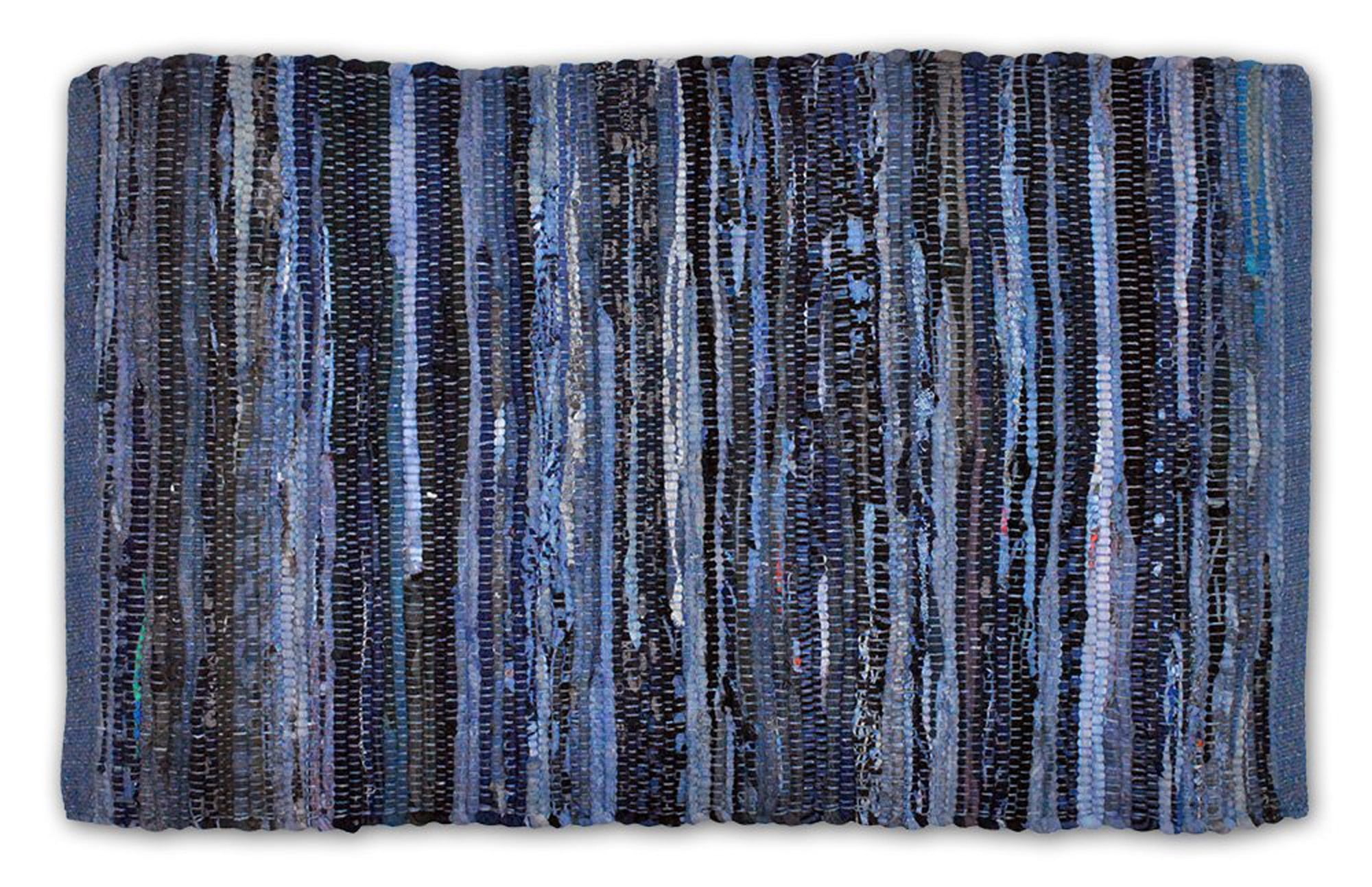 48" x 72" Nautical Blue Reversible Rectangular Rag Rug