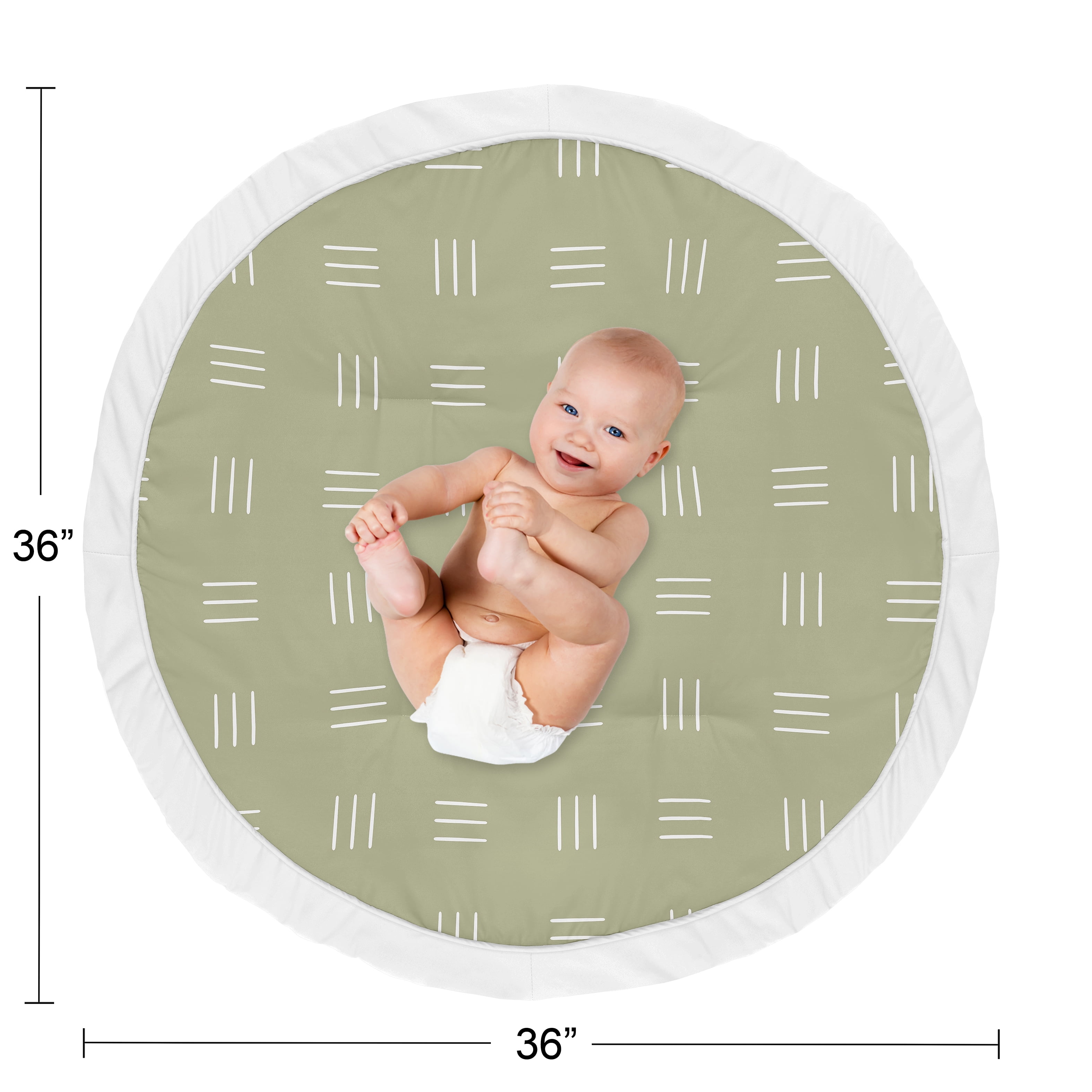 Sweet Jojo Designs Boho Hatch Green and White Baby Play Mat