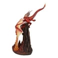 thumbnail image 3 of Fire Elemental Ferocious Dragon Breathing Flame On Volcanic Mountain Figurine, 3 of 9