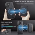 thumbnail image 3 of AutSpace Funda para Apple iPhone 16, Bloqueo RFID, Cuero PU, Compatible con MagSafe, Billetera Desmontable 2 en 1 con Tarjetero, Soporte, Cubierta Protectora Magnética, Negro, para iPhone 16, 3 of 10