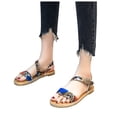 thumbnail image 3 of Anuirheih Women's Fashion Casual Flat Crystal Beach Comfortable Buckle Strap Sandals Shoes Sandals Women (Multicolor), 3 of 9