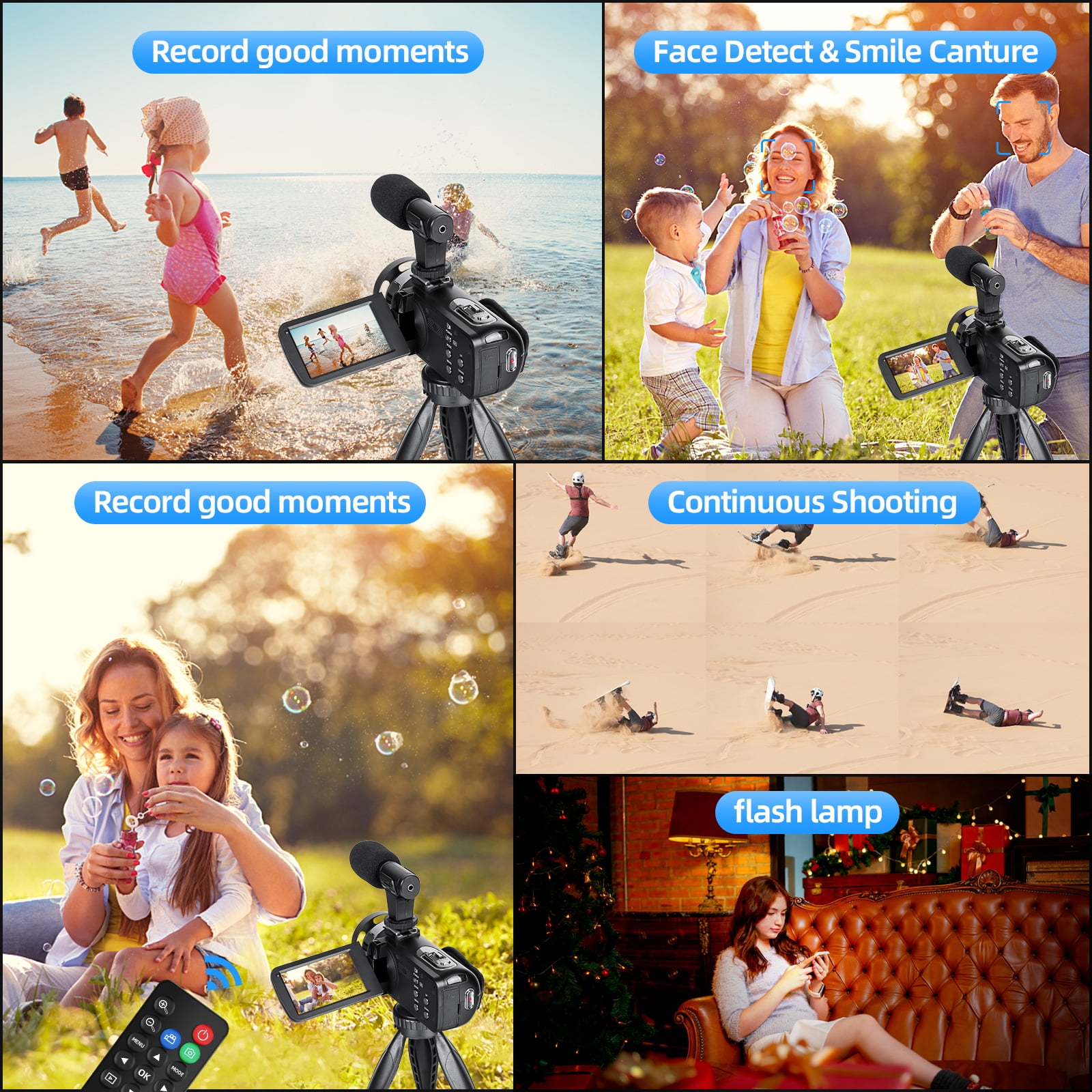 NBD Video Camera 2.7K Ultra HD 42MP Youtube Vlogging Camera 3.0” Camcorder with Remote Control