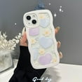 thumbnail image 2 of Compatible with iPhone Xs Max Case for Women/Girls, Cute Curly Wave Flowers Flora Love-Heart Platinum Transparent Soft Shockproof Case with Bracelet for iPhone Xs Max, 2 of 6