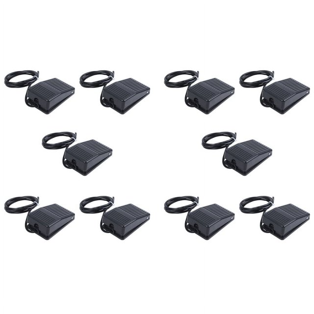 10X AC 250V 10A SPDT NO NC Antideslizante Plastico De Momentanea De Alimentacion Interruptor De Pedal Negro