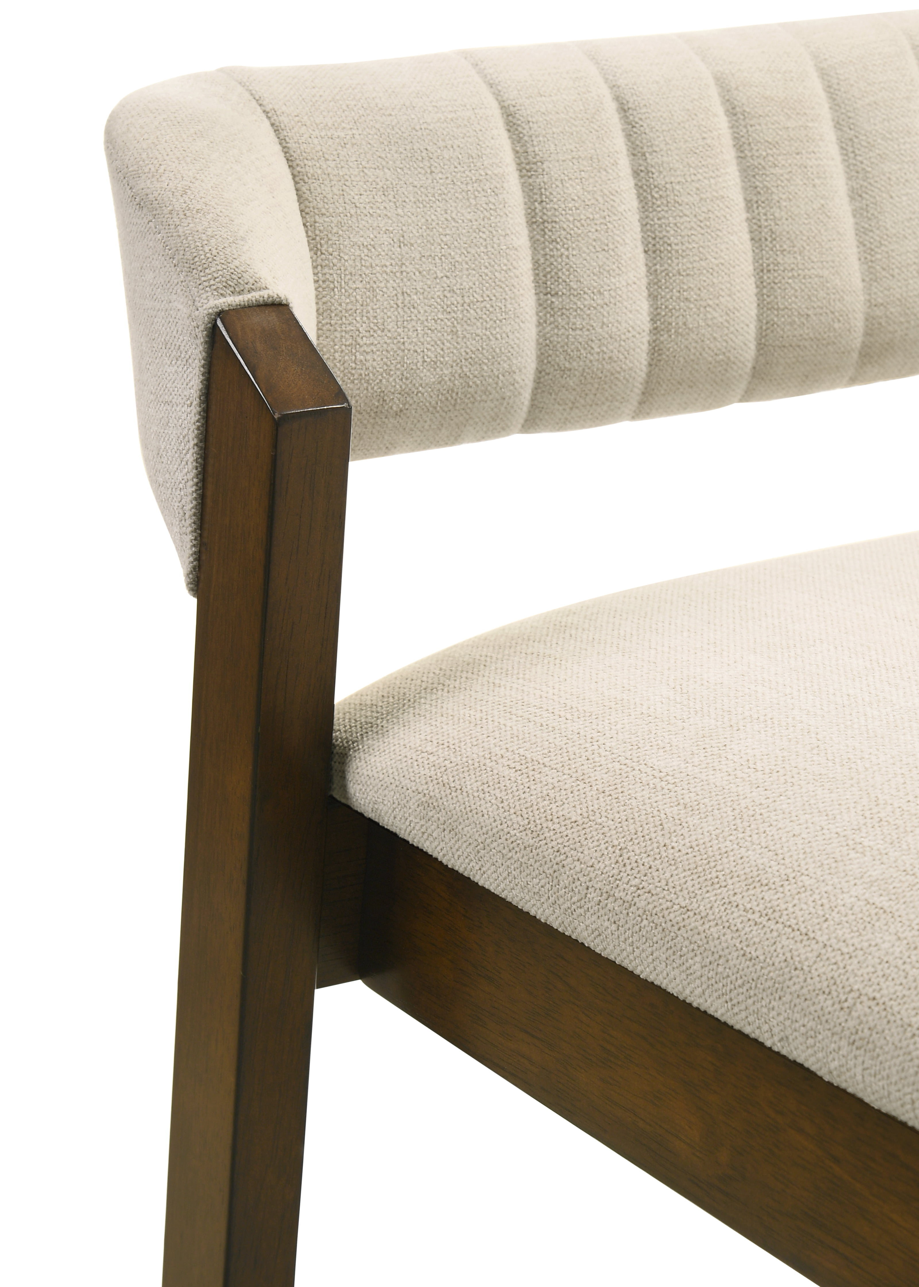 Landyn 26 in. Sepia Brown Counter Height Rubberwood Barstool with Ecru Fabric Seat - Set of 3