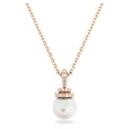 thumbnail image 4 of Collar con colgante original de Swarovski en forma de perla en tono oro rosa, 4 of 5