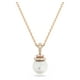 thumbnail image 4 of Collar con colgante original de Swarovski en forma de perla en tono oro rosa, 4 of 5