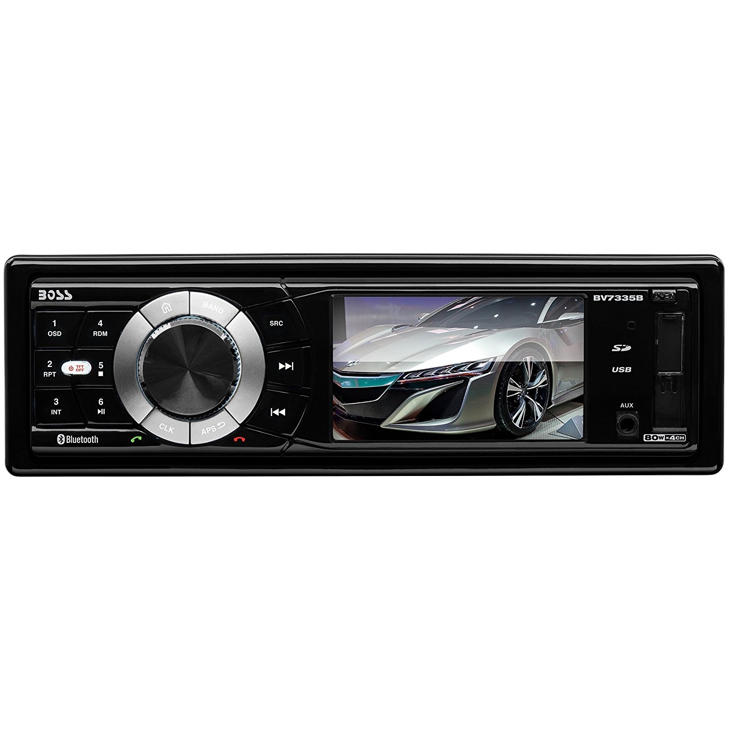 Audio Car, Single Din Monitor Detachable Indash Bluetooth