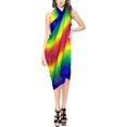 thumbnail image 2 of HAPPY BAY Women's Summer Beachwear Sarong Coverups Chiffon Long Bathing Suit Beach Wraps Cover Bikini Sheer Beach Wraps Skirt Swim Cover up One Size Jazzy, Solid, 2 of 5