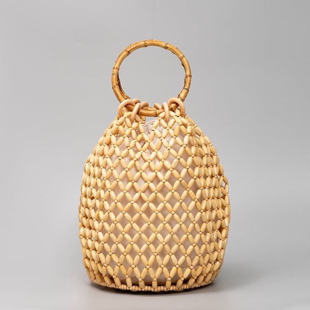 Zhuge Bolso de hombro tejido para mujer, bolso de mano tejido, bolso de mano tejido elegante para playa de verano, bolsos de hombro de 7,87 x 7,87 x 12,25 pulgadas (amarillo)