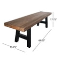 thumbnail image 6 of GDF Studio Edenborn Outdoor 6 Piece Lightweight Concrete and Wicker Dining Set with Bench, Multibrown and Natural Oak, 6 of 13