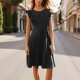 thumbnail image 2 of Puntoco Dresses for women Women's Summer Casual Elegant Pleated Dress V-Neck Sleeveless Dress Black XL(XL), 2 of 6