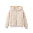 thumbnail image 3 of Curuila Child Toddler Girls Coat With Zipper Long Sleeve Solid Color Hooded Fleece Jacket For Girls Winter Warm Fashionable Outerwear Size 9-10 Years, 3 of 7