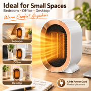 Amumu Direct Space Heater 1200W Portable PTC Ceramic Electric Heater, Quiet Desk Heater with…