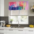 thumbnail image 4 of Colorful Oil Painted Curtain Valances for Windows, Kitchen Valance Window Treatments Panel 2 Pack, Modern Abstract Artwork Rod Pocket Short Curtains for Bathroom Bedroom 60 x 18 Inch, 4 of 8