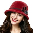 thumbnail image 4 of MEICHEN Winter Fuzzy Cloche Hat for Women Elegant Fashion Short Brim Bucket Hat Womens 1920s Accessories for Daily Church Party, 4 of 4