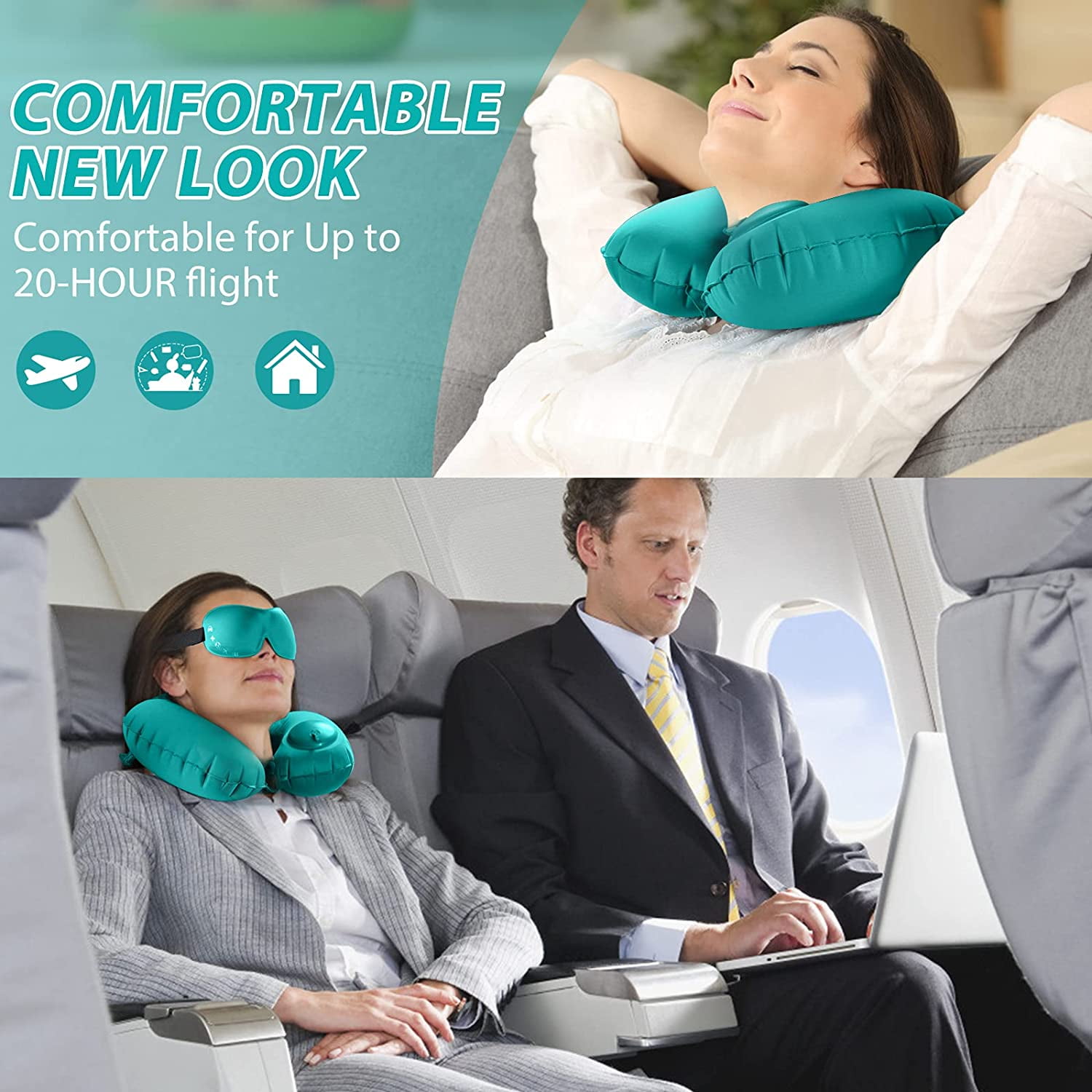 Hefeisuimishangmaoyouxiangongsi Travel Pillow Inflatable Neck Pillow U Shaped Inflatable Pillow Suitable For Travel Airplane And Office