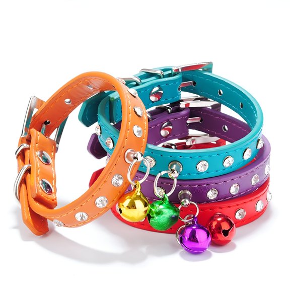 GASTROPOD Collar Adjustable Cat Collar with Bells Breakaway for Pet, Red XS