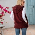 thumbnail image 3 of Defitshape Women's Fuzzy Vest Tank Top Hooded Vest Jacket Sleeveless Slimming Fashion Thermal Soft Loose Fall Vest Outfit Burgundy Large, 3 of 4