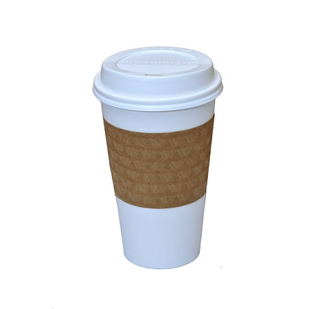 - Solo White Paper Hot Cups with Lids, 16 oz, 100 Count